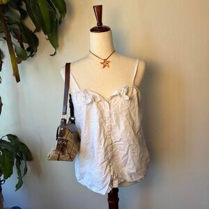 Gap Vintage 2008 White Eyelet Lace Cotton Coquette Cottagecore Tank Top Small